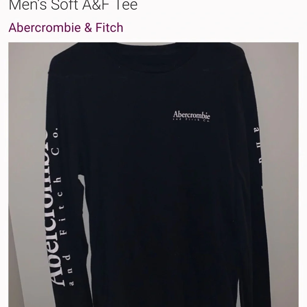 Abercrombie Black Long Sleeve Shirt soft AF size M - Picture 2 of 5